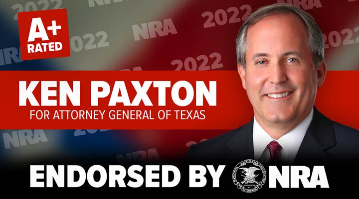 NRA Endorses Texas Attorney General Ken Paxton