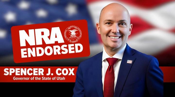 NRA's Political Victory Fund Endorses Utah Governor Spencer Cox for Re-election